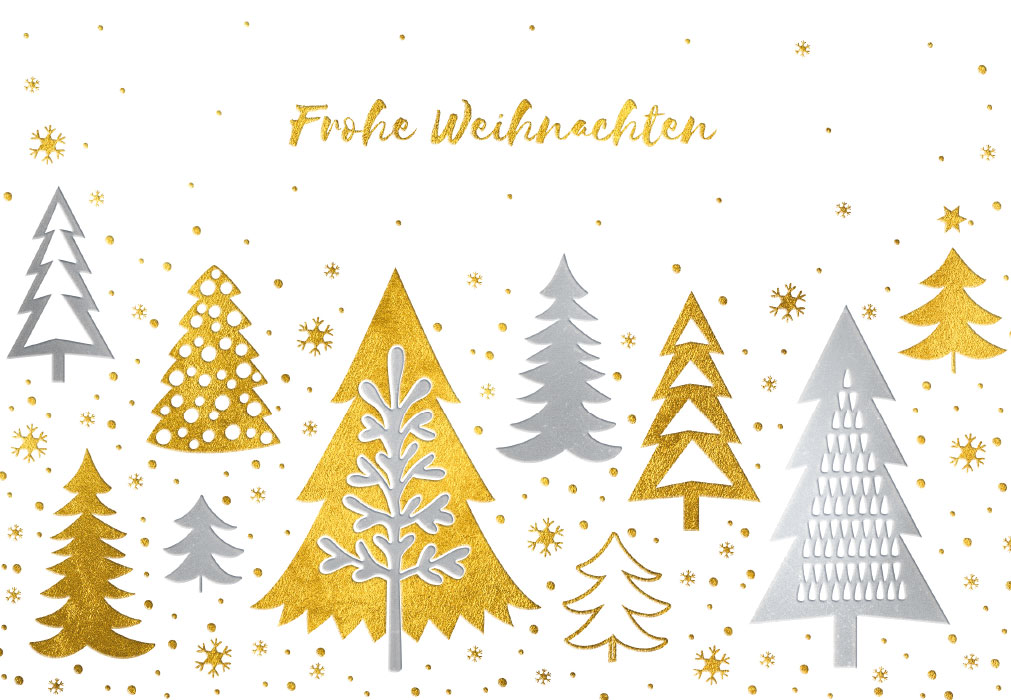 Weihnachten - Christbäume in Silber und Gold