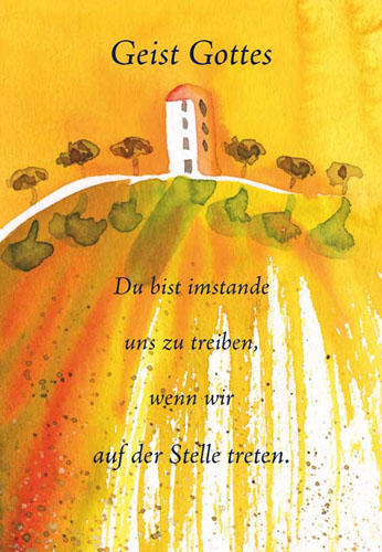 Firmung -Glückwunschkarte Illustration, Berg, Kirche