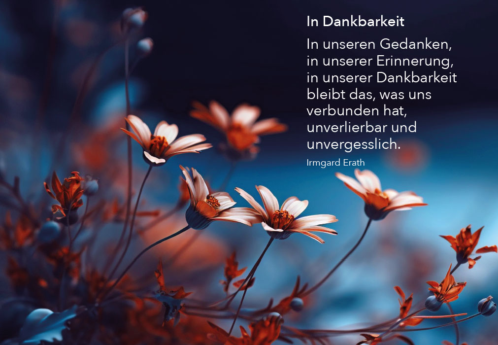 Trauer - Blumen in der Dunkelheit