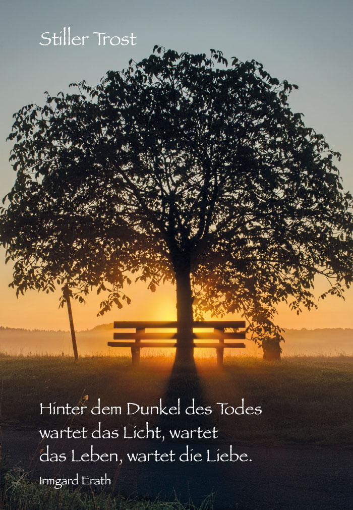 Anlasskarte Trauer - Baum, Sonnenuntergang