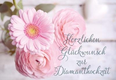 Diamanthochzeit - Ranunkel, Gerbera, rosa  