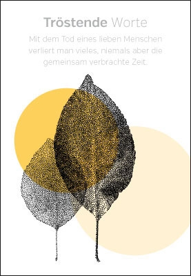 Trauer - Blätter und gelb, Illustration