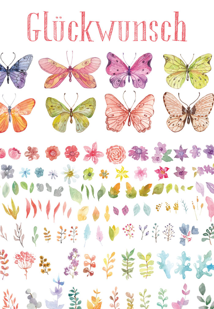 Blumen - Schmetterlinge, Illustration