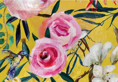 Blumen - rosa Rosen, illustriert