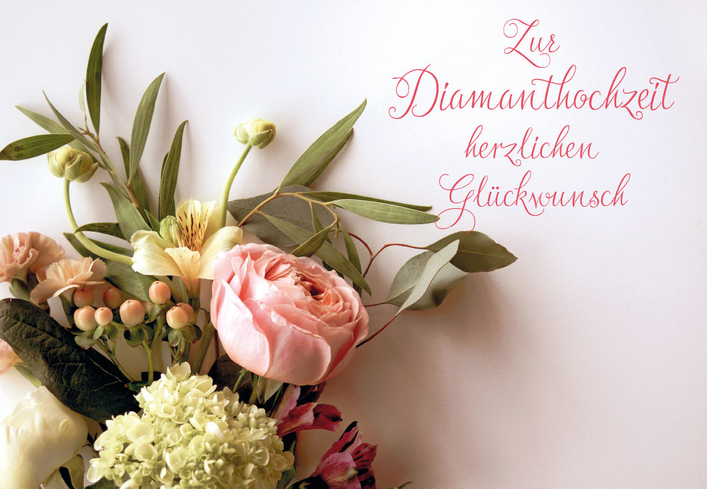 Zur Diamanthochzeit - festlicher Blumenstrauß