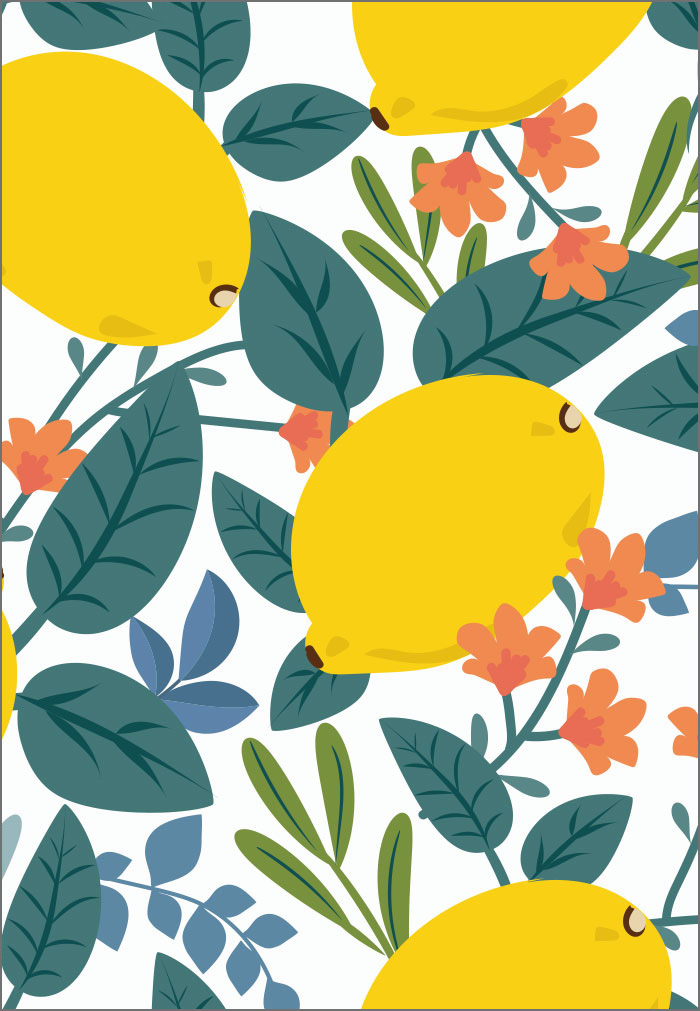 Blumen - Blumen, Illustration, Zitronen