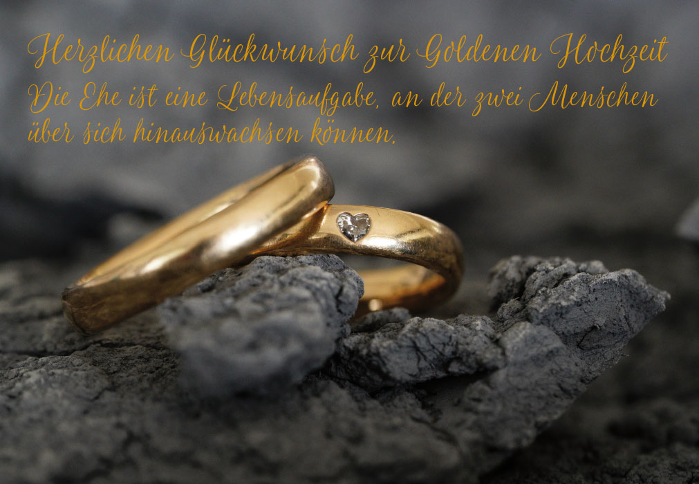 Goldhochzeit - goldene Ringe auf schwarzer Erde NEU!!!