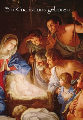 Weihnachten - umringtes, leuchtendes Christkind