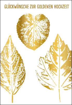 Goldhochzeit - angedeutete, geprägte Blätter