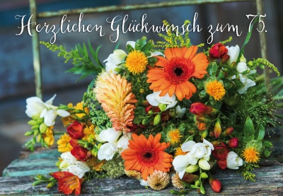 Zahlengeburtstag - bunter Blumenstrauss mit Gerbera 