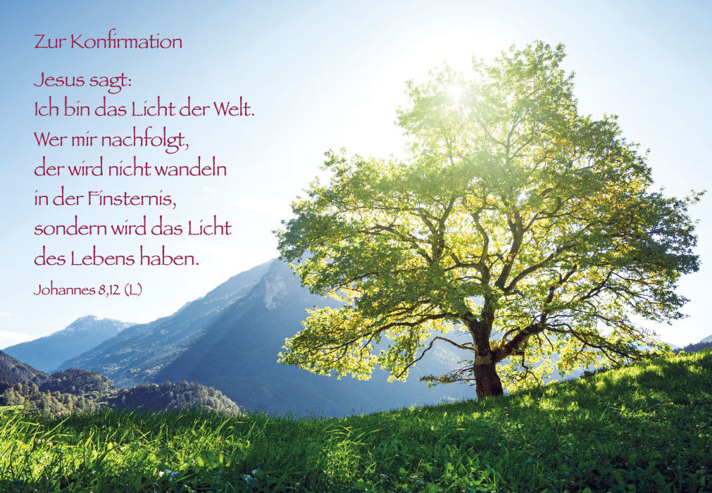 Konfirmation -BAum, Berge, Sonne