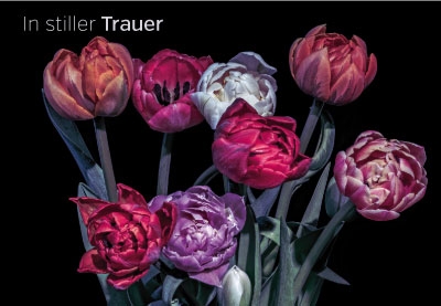 Trauer - Tulpen rot, weiß, lila