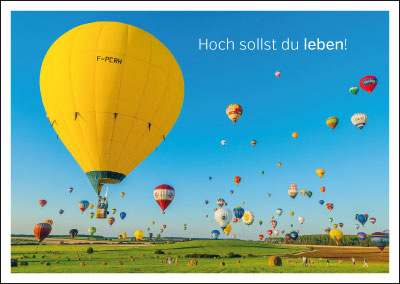 Postkarte - gelber Ballon