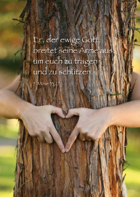 Postkarte - Baum und Herz