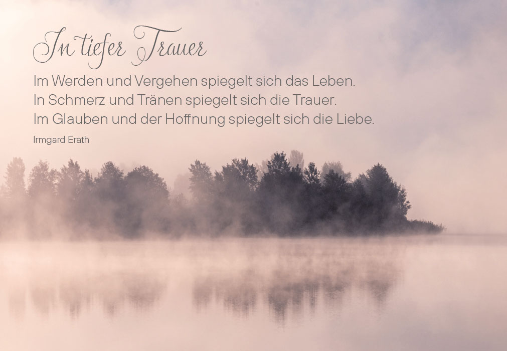 Trauer - Insel im Nebel am Morgen